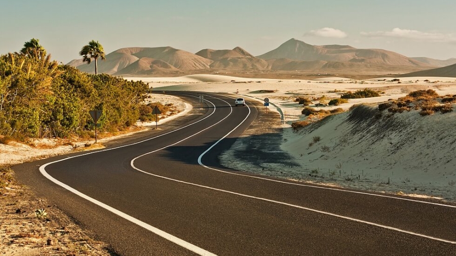 Winding Road in Desert